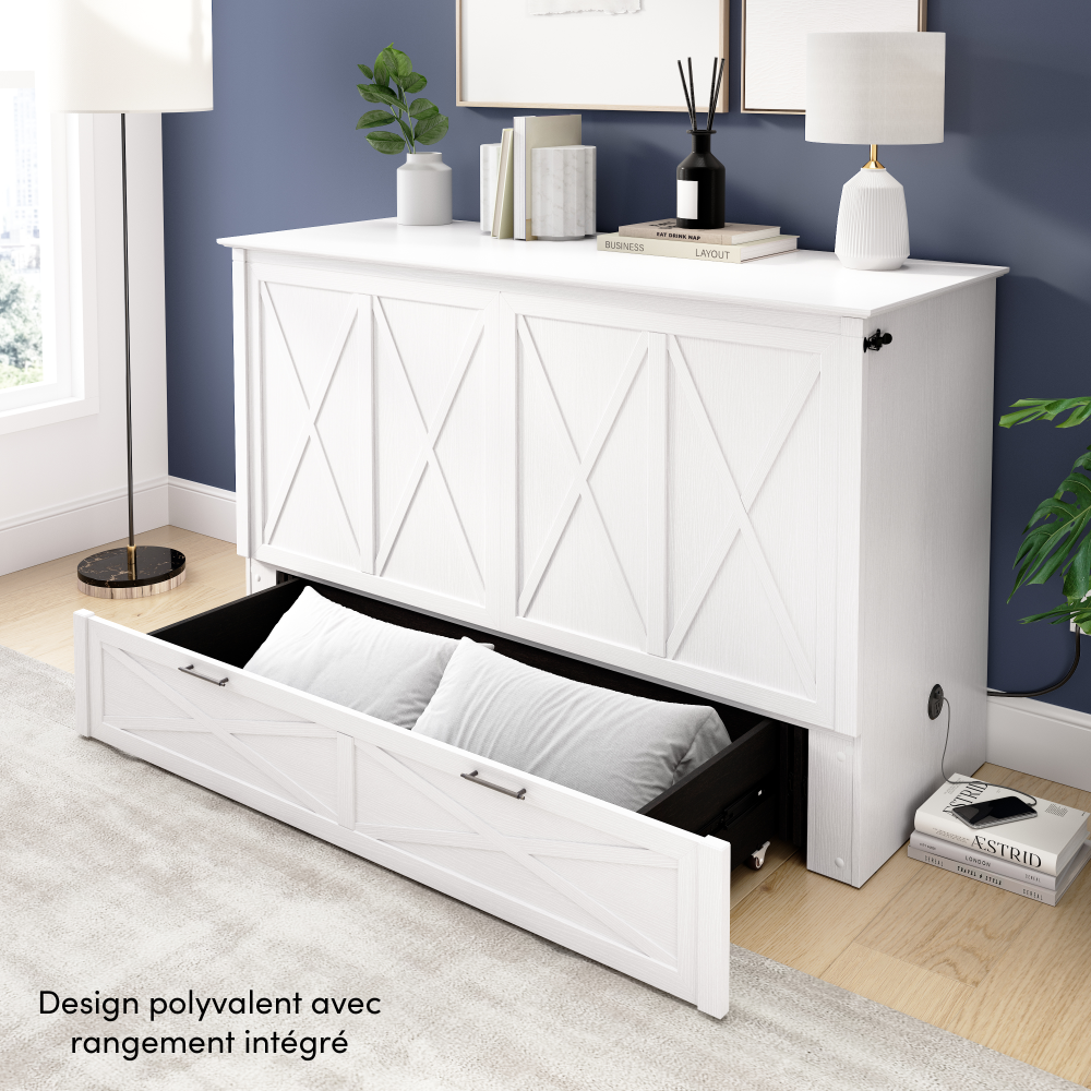 Key West Murphy Cabinet Bed with Pullout Drawer
