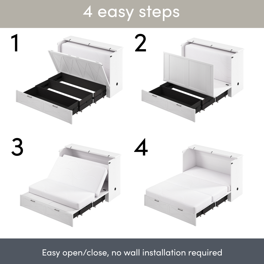 Key West Murphy Cabinet Bed with Pullout Drawer