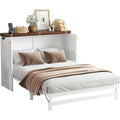 Full Size Solid Pine Murphy Bed with Storage, Desk, and Charging Station