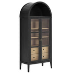 Nolan Tall Storage Display Cabinet EEI-6639-BLK-OAK in Black Oak
