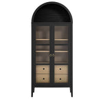 Nolan Tall Storage Display Cabinet EEI-6639-BLK-OAK in Black Oak