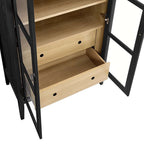 Nolan Tall Storage Display Cabinet EEI-6639-BLK-OAK in Black Oak