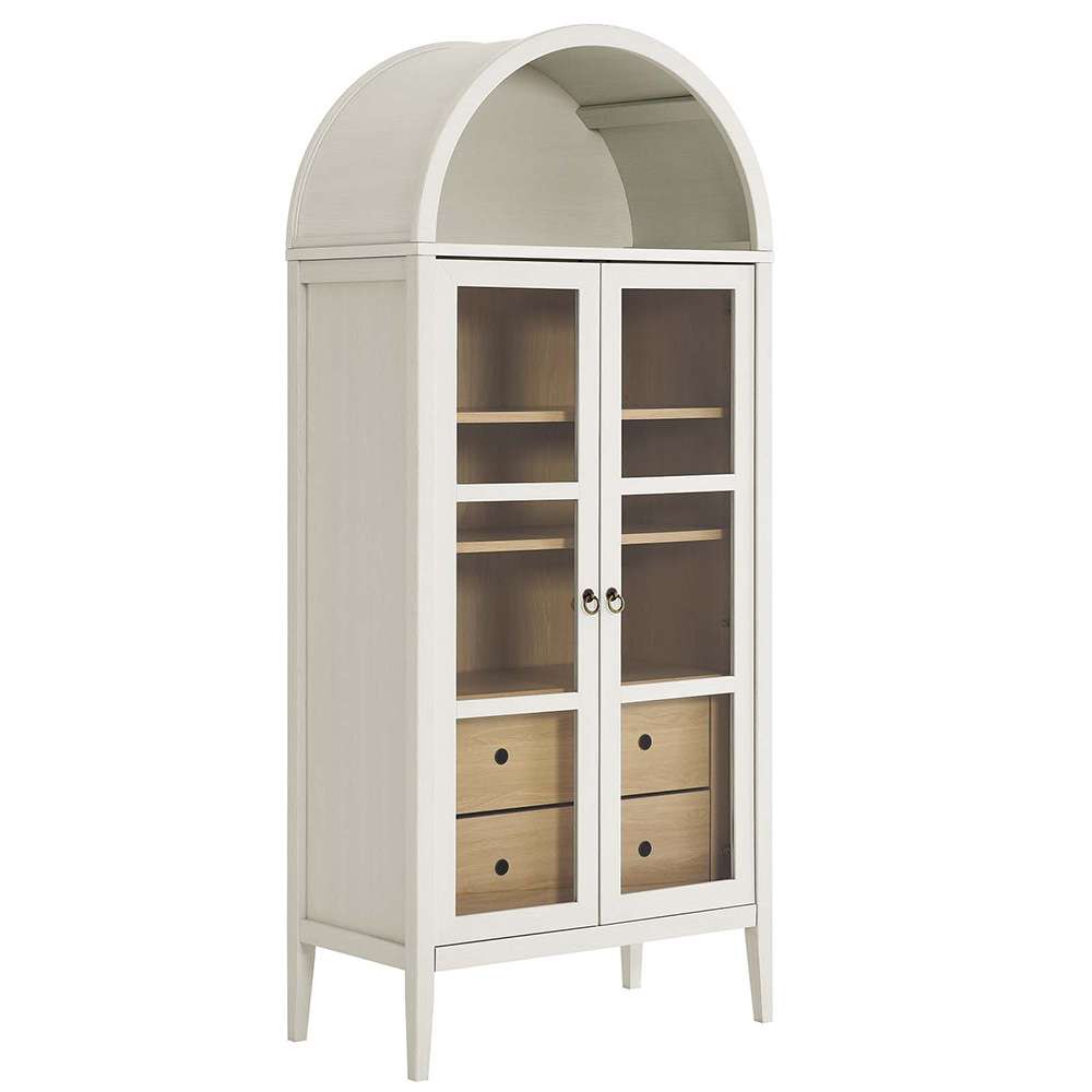 Nolan Tall Storage Display Cabinet EEI-6639-WHI-OAK in White Oak
