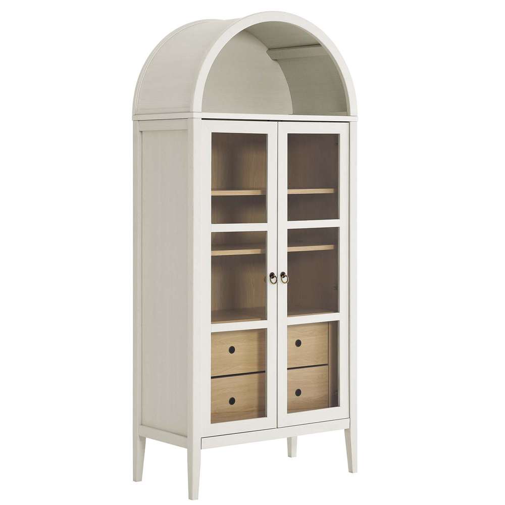 Nolan Tall Storage Display Cabinet EEI-6639-WHI-OAK in White Oak