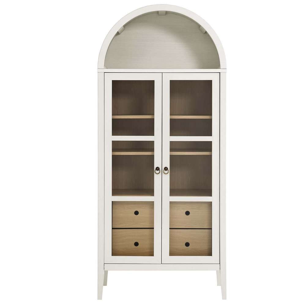 Nolan Tall Storage Display Cabinet EEI-6639-WHI-OAK in White Oak