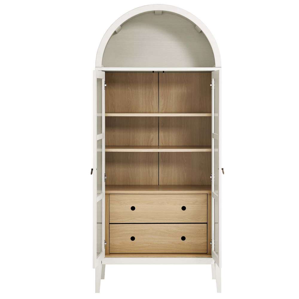 Nolan Tall Storage Display Cabinet EEI-6639-WHI-OAK in White Oak