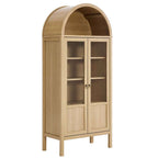Tessa Tall Storage Display Cabinet EEI-6638-OAK in Oak