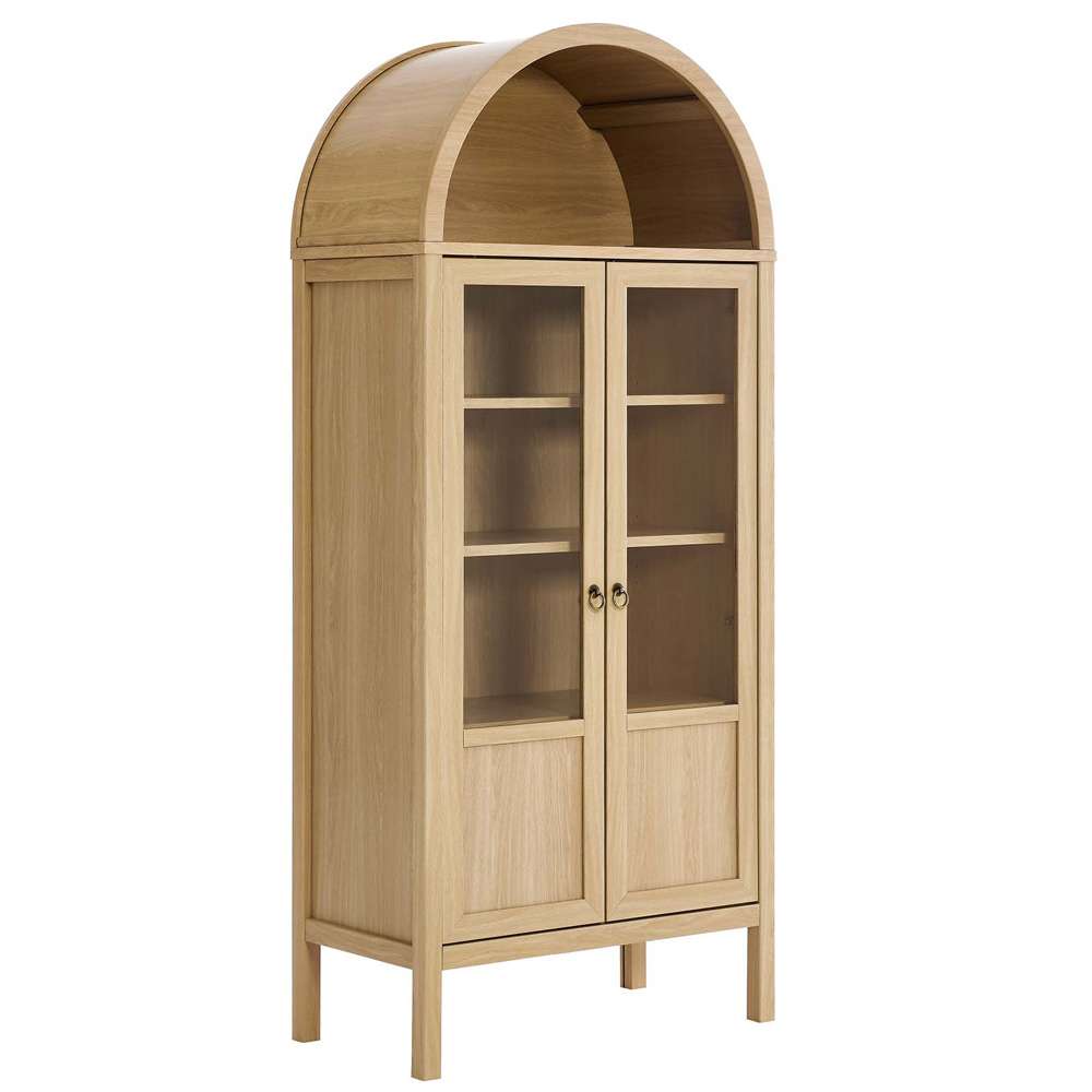Tessa Tall Storage Display Cabinet EEI-6638-OAK in Oak