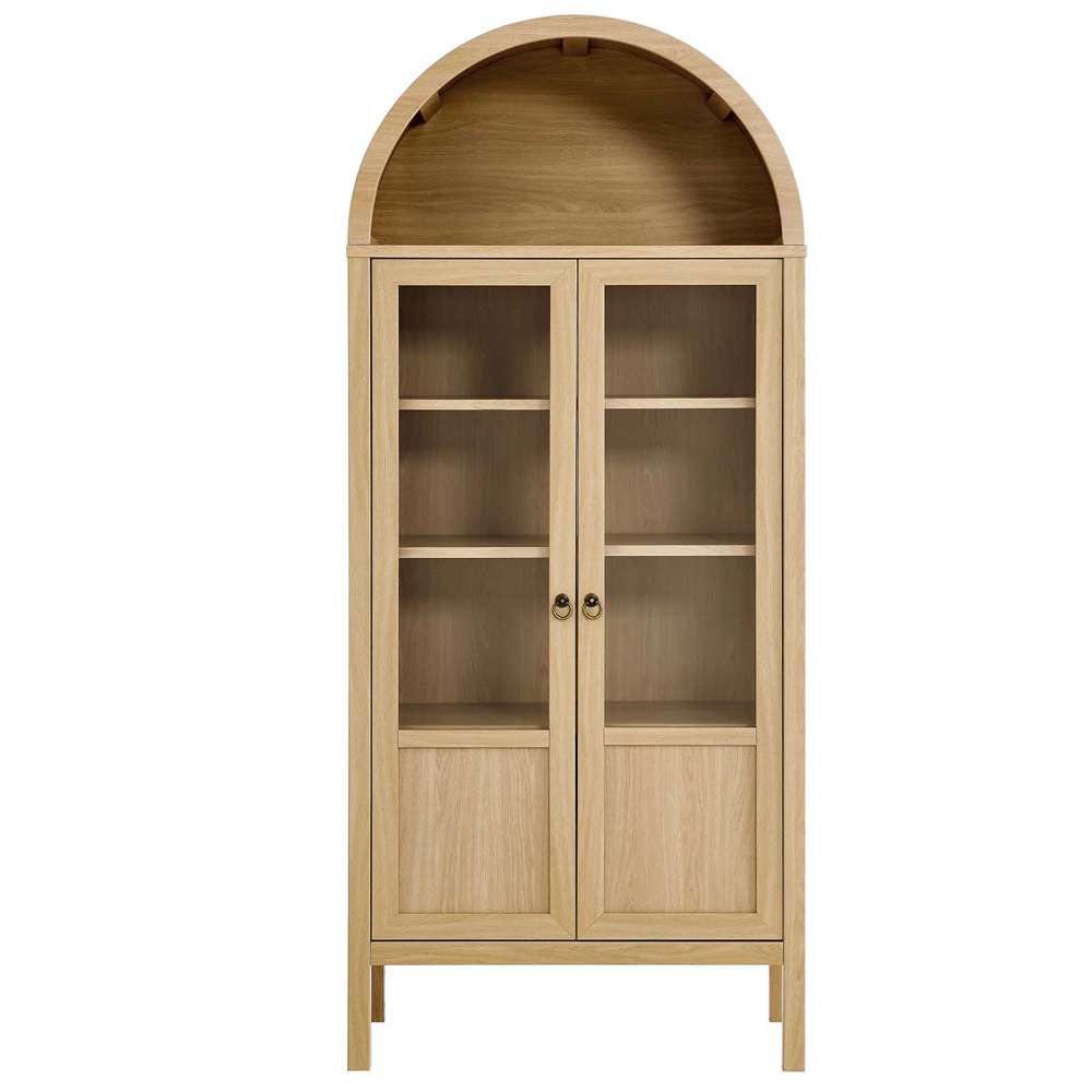 Tessa Tall Storage Display Cabinet EEI-6638-OAK in Oak