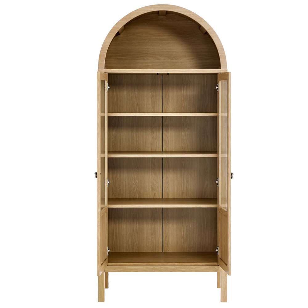 Tessa Tall Storage Display Cabinet EEI-6638-OAK in Oak