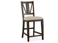 Wood Counter Chair w/Upholstered Seat Set of 2 D4399-82