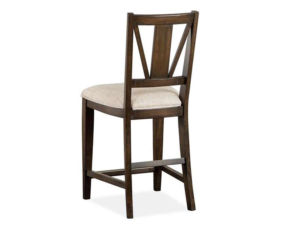 Wood Counter Chair w/Upholstered Seat Set of 2 D4399-82