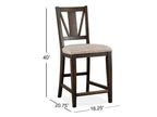 Wood Counter Chair w/Upholstered Seat Set of 2 D4399-82