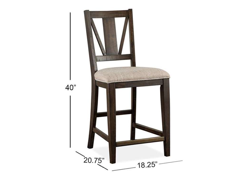 Wood Counter Chair w/Upholstered Seat Set of 2 D4399-82