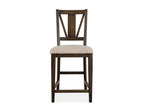 Wood Counter Chair w/Upholstered Seat Set of 2 D4399-82