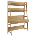 Bixby Tiered Office Desk with Bookshelf in Oak