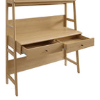 Bixby Tiered Office Desk with Bookshelf in Oak