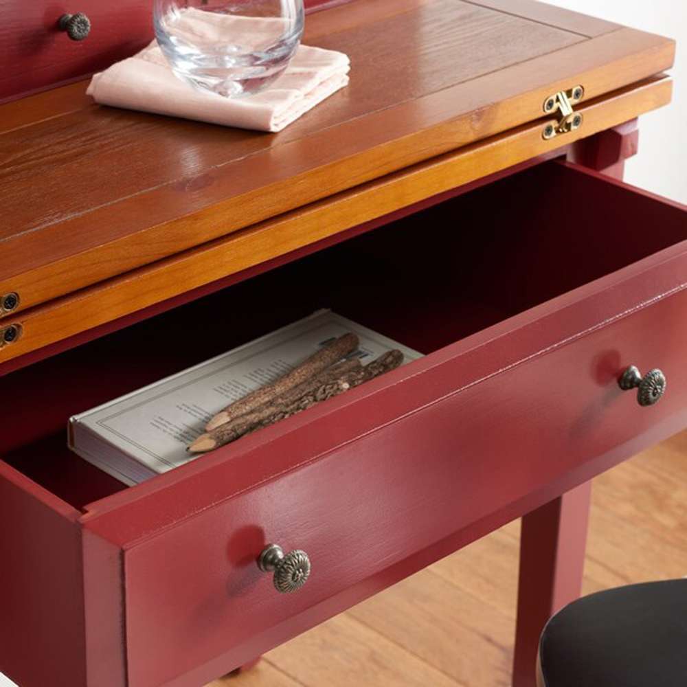 American Home Abigail Fold Down Desk in Cherry and Oak