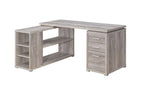 Coaster Yvette L-Shape Office Desk in Grey Driftwood