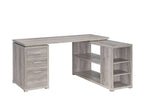 Coaster Yvette L-Shape Office Desk in Grey Driftwood