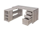 Coaster Yvette L-Shape Office Desk in Grey Driftwood