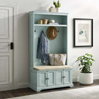 Holbrook Hall Tree CF6039-BL in Distressed Seafoam Blue/Oatmeal