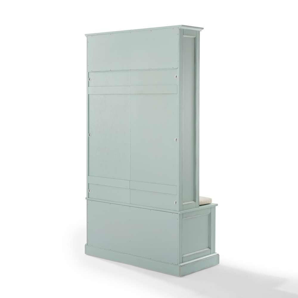 Holbrook Hall Tree CF6039-BL in Distressed Seafoam Blue/Oatmeal