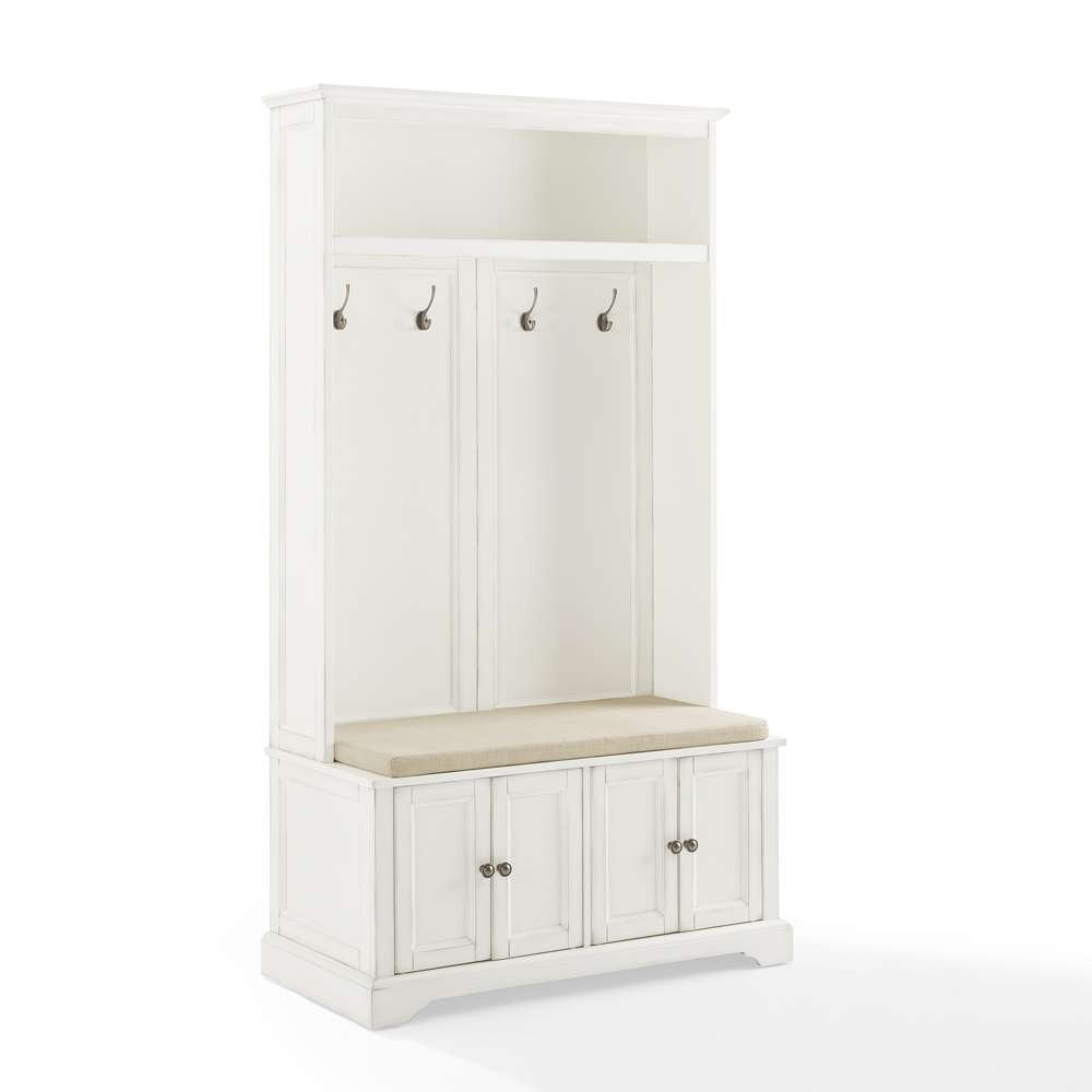 Holbrook Hall Tree CF6039-WH in Distressed White/Oatmeal
