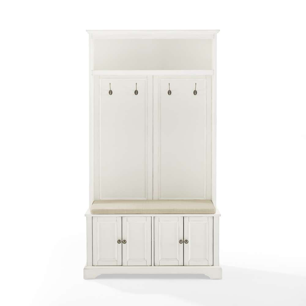 Holbrook Hall Tree CF6039-WH in Distressed White/Oatmeal