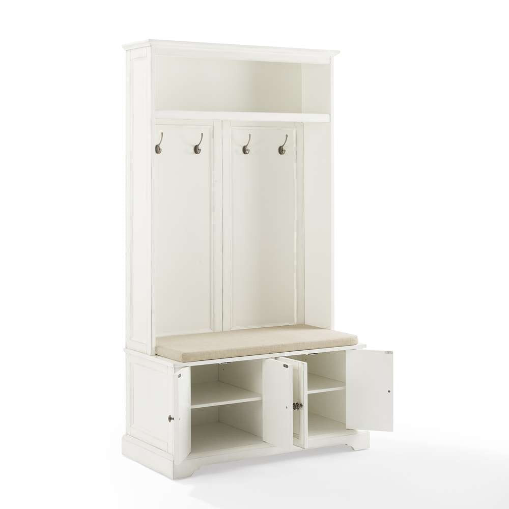 Holbrook Hall Tree CF6039-WH in Distressed White/Oatmeal