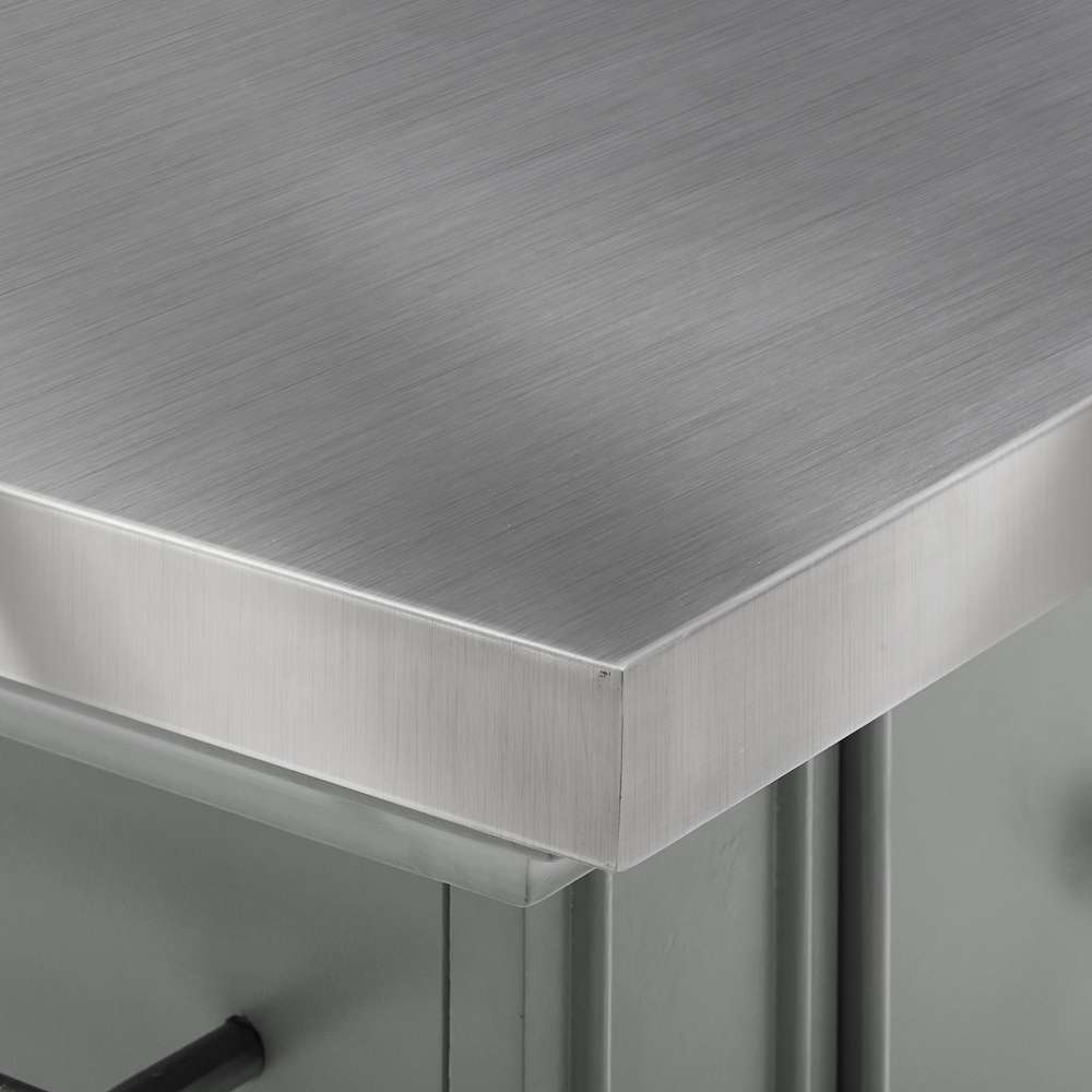 Julia Stainless Steel Top Island with X-Back Stools KF30064GY-GY in Gray / Gray