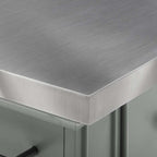Julia Stainless Steel Top Island with X-Back Stools KF30064GY-GY in Gray / Gray