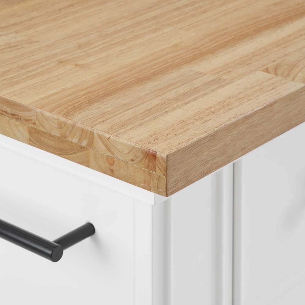 Julia Wood Top Island W/X-Back Stools KF30067WH-WH
