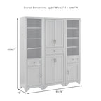 Tara 3 Piece Pantry Set KF33006WH in Distressed White