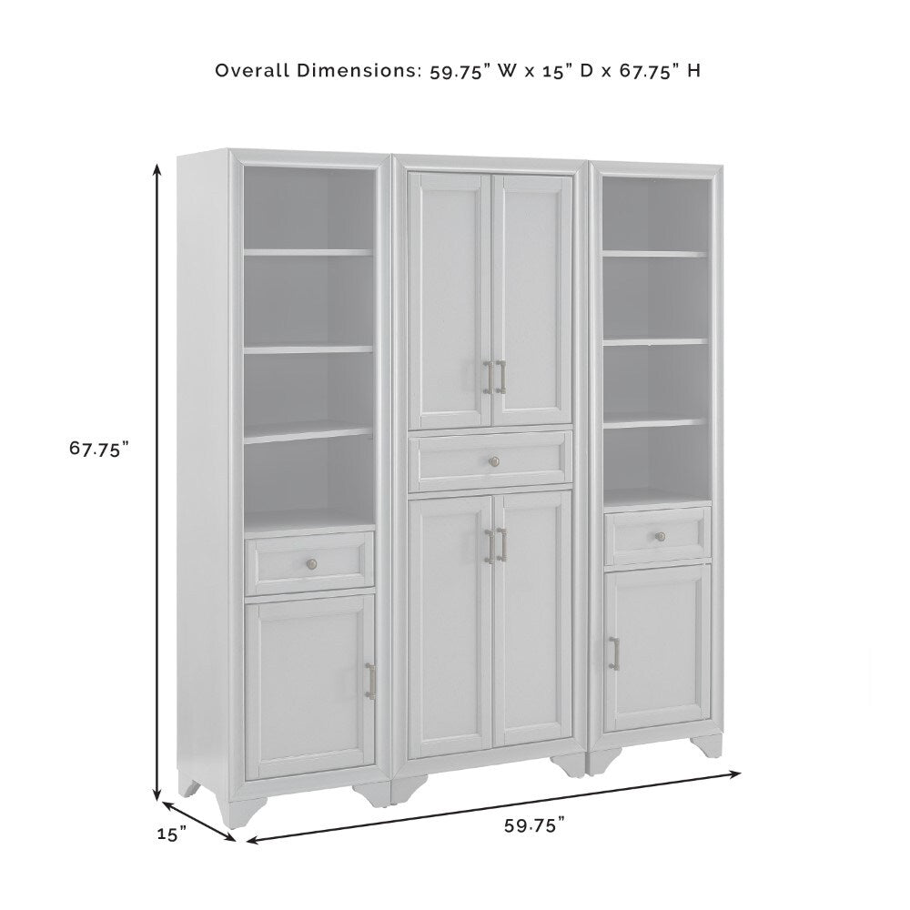Tara 3 Piece Pantry Set KF33006WH in Distressed White