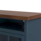Nantucket 74in Fireplace TV Stand NT5110.BWK in Blue Denim and Whiskey Finish
