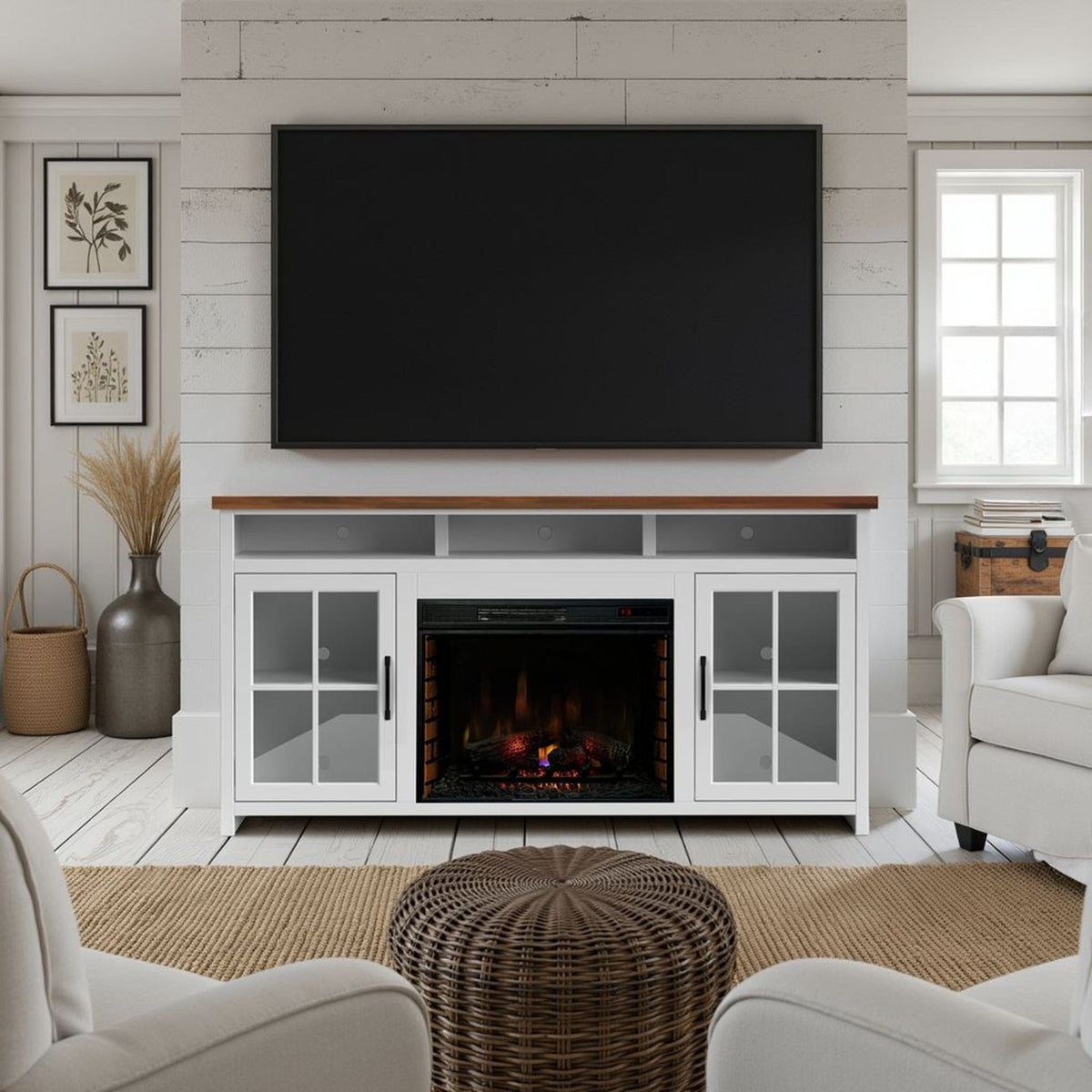 Hampton 74in Fireplace TV Stand HT5110.BJW