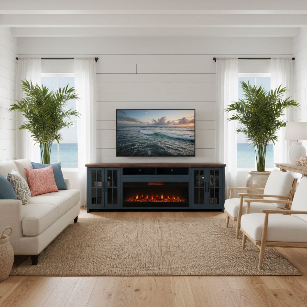 Nantucket 97in Fireplace TV Stand NT5410.BWK