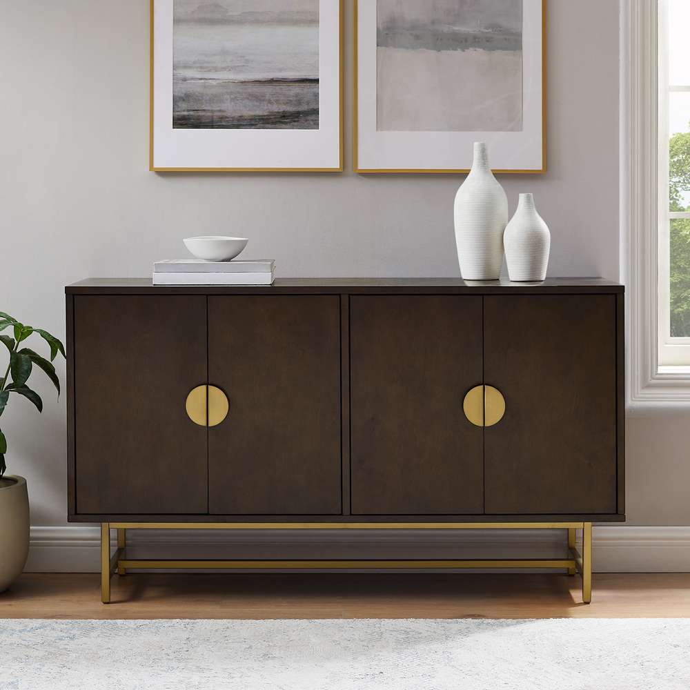 Blair Sideboard CF4220-BR in Dark Brown/Gold