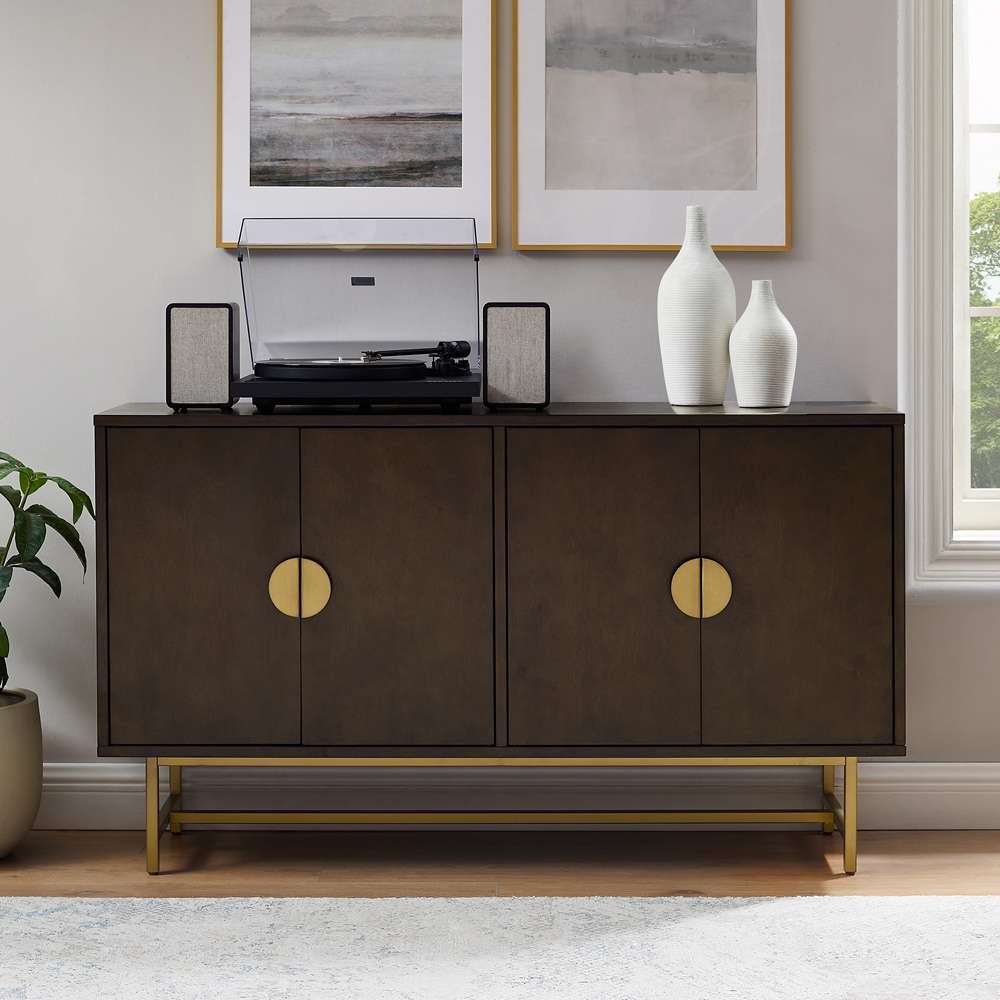 Blair Sideboard CF4220-BR in Dark Brown/Gold