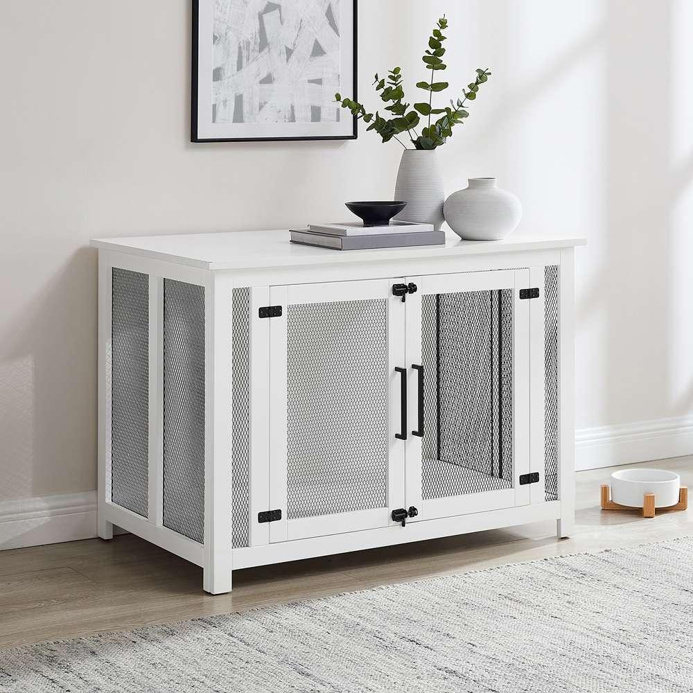 Dane Credenza Dog Crate CF4504-WH in White