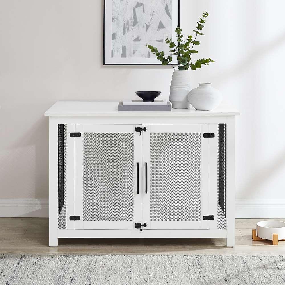 Dane Credenza Dog Crate CF4504-WH in White