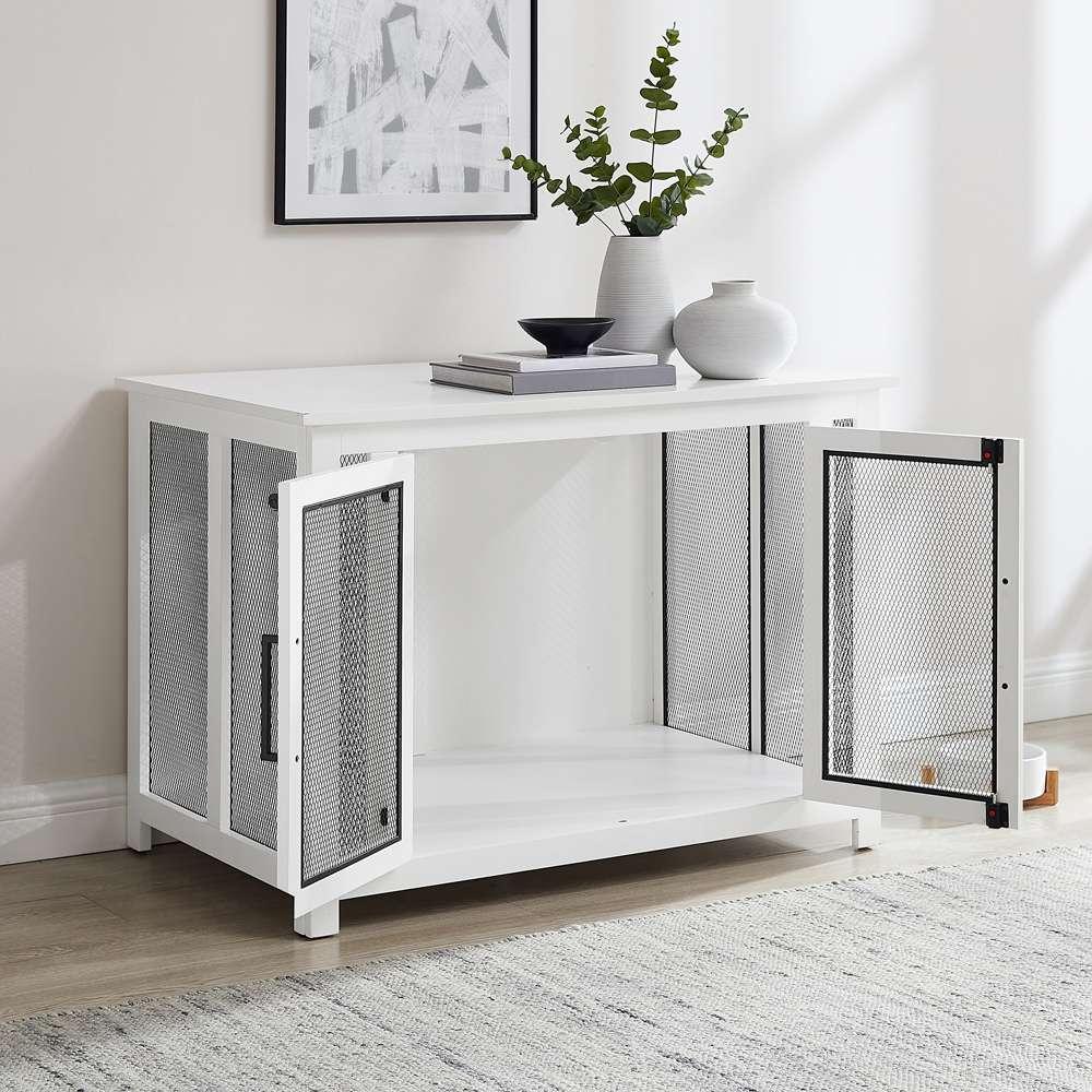 Dane Credenza Dog Crate CF4504-WH in White