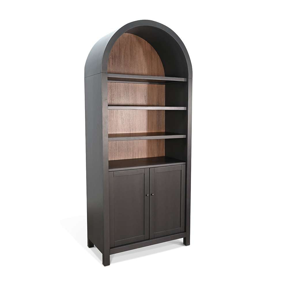 Arched Display Cabinet with Doors 2116BL in Black