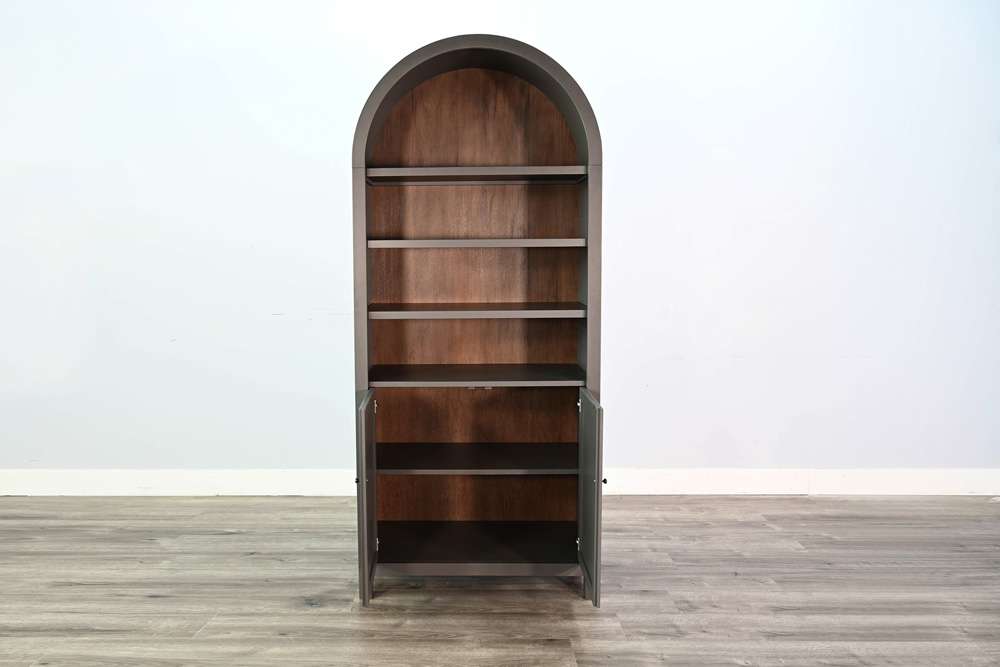Arched Display Cabinet with Doors 2116UB in Urban Bronze