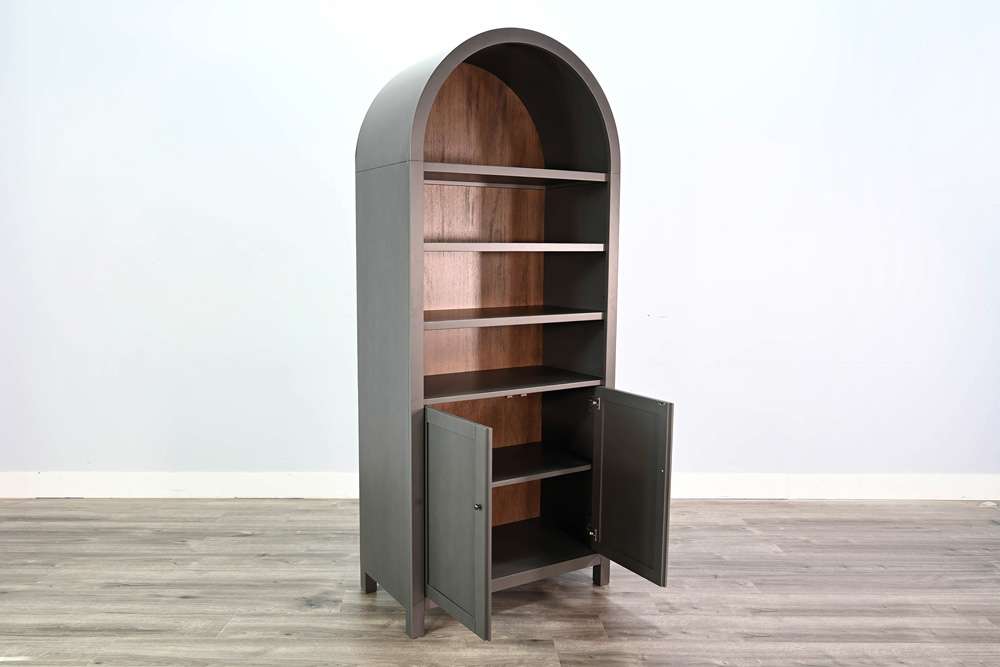 Arched Display Cabinet with Doors 2116UB in Urban Bronze