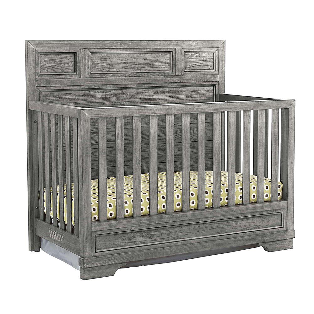Foundry Flat Top Convertible Crib FN-CR-2701NR-BPT in Brushed Pewter