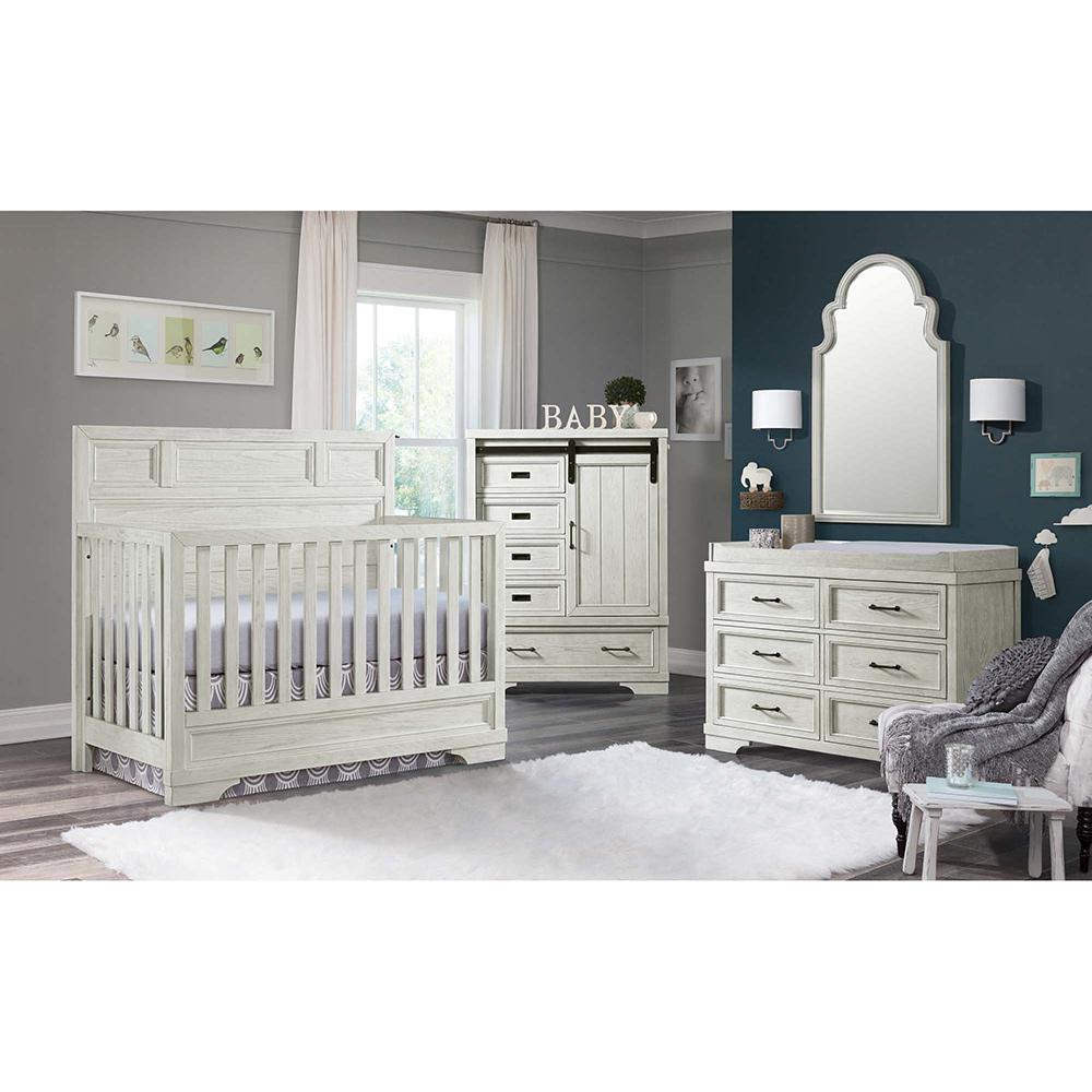 Foundry Flat Top Convertible Crib FN-CR-2701NR-WDV in White Dove
