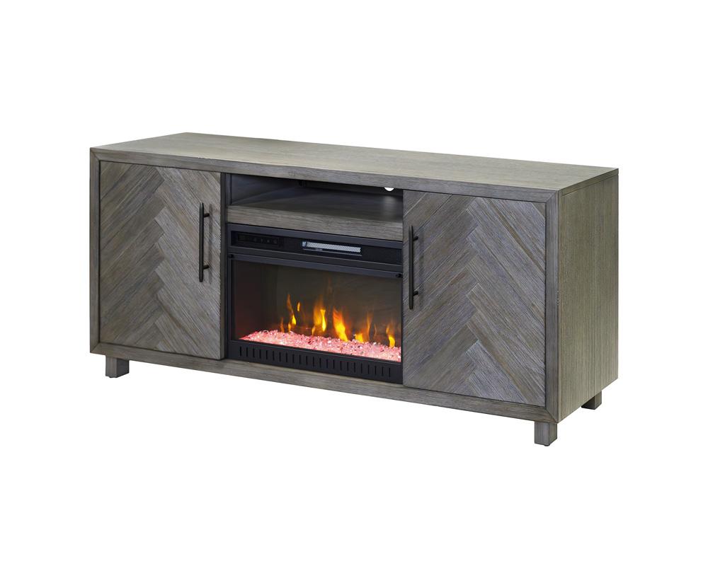 Palisades 67in Fireplace Console IMPA370FP in Gray