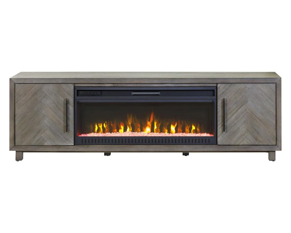 Palisades 80in Fireplace Console IMPA380FP in Gray